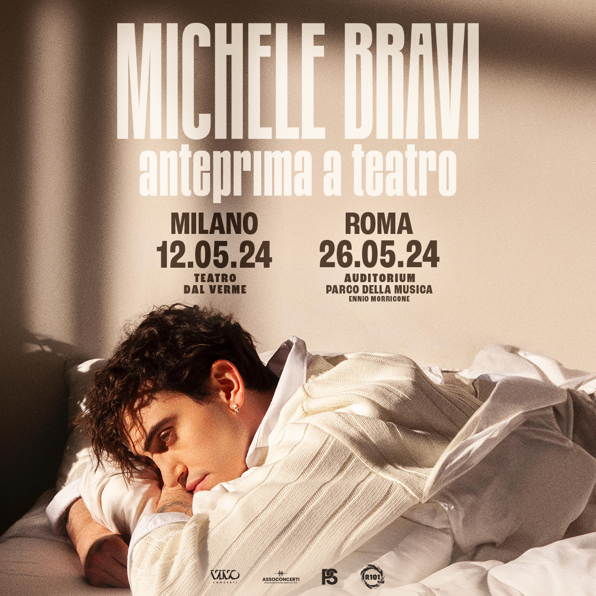 Michele Bravi a teatro a Roma e Milano a maggio